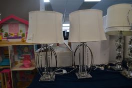 *Chrome & Glass Table Lamp 2pk