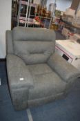 *Grey Suede Effect Electric Reclining Armchair