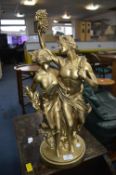 Gilded Sculpture of Young Couple