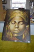 Ethnic Oil on Canvas Portrait