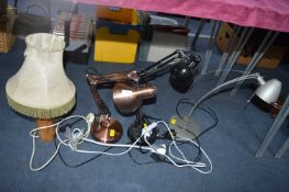 Three Adjustable Desk Lamp and a Table Lamp