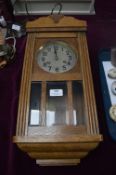 1930's Oak Pendulum Wall Clock