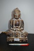 Carved Wooden Indonesian Buddha - New