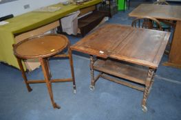 1930's Oak Barley twist Tea Table with Folding Tab