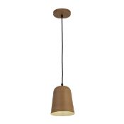 *METAL CEILING PENDANT WITH PAINTED BROWN WOOD EFFECT FINSIH, 15CM DIAMETER. 40W. - Brand New