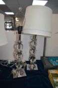*Chrome & Glass Table Lamp 2pk (AF)