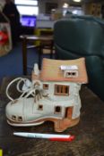 1970's Shelf Pottery Boot Lamp