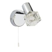 *TRITON - LED 1 LIGHT SPOTLIGHT WALL BRACKET, CHROME & CLEAR GLASS. 13CM DIAMETER. 4w. - Brand New