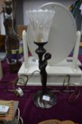 Table Lamp with Art Nouveau Lady