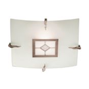 * TIFFANY CENTRE FLUSH GLASS OPAL CENTRE FITTING 30CM SQUARE - Brand New