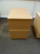 *Standalone Three Drawer Pedestal in Light Beech Finish