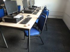 *Five Office Tables and Nine Stackable Chairs