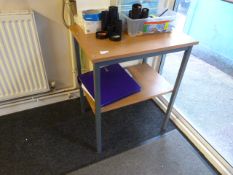 *Two Tier Office Table and Assorted Sundries
