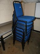 *Eight Stackable Office Chairs with Upholstered Seats & Backs