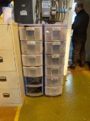 *Pair of Plastic Storage Drawers Containing Assorted Overalls and Boiler Suits