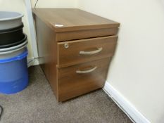 *Standalone Three Drawer Pedestal in Dark Wood Finish