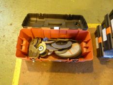 *Toolbox Containing Assorted Grinding Discs, Flap Wheels, etc.