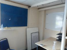 *Three Dry Wipe Noticeboards, and Two Blue Felt Pin Boards