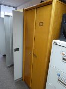 *Golden Oak 6ft Storage Cabinet with Brass Handles