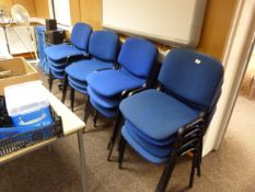 *Fourteen Stackable Chairs with Upholstered Seats and Backs (blue)