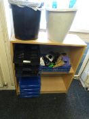 *Open Fronted Bookcase and Assorted Office Sundries