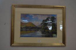 Framed Acrylic Highland Mountainscape by J. E. Ward