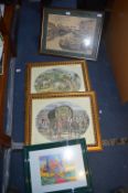 Signed Framed Print by J. Johnson - River Hull, pl