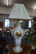 Gilded Table Lamp with Cream Shade