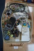 Tray Lot of Costume Jewellery