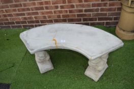Semicircular Garden Seat with Squirrel Supports