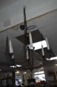 Wrought Iron Chandelier with Candle Effect Lamps