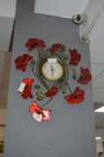 Wall Clock with Poppy Design