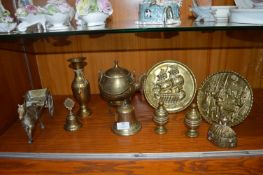 Decorative Brassware; House & Cart, Bowls, Plates,