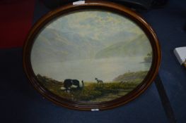 Oval Framed Gerald Coulson Print