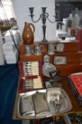 Metalware Including Hip Flasks, Tankards, Motoring
