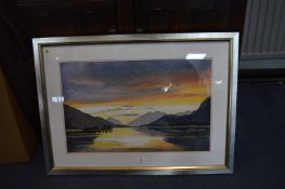 Framed Acrylic Scottish Mountain Study by J. E. Ward