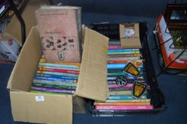 Two Boxes of Haynes and Other Motor Manuals, Car Badges, etc.