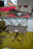 Two Vintage Folding Picnic Stools plus a Vintage L