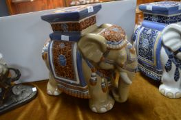 Large Pottery Elephant Plant Stand