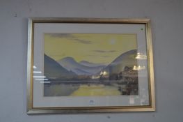 Framed Acrylic Mountainscape by J. E. Ward