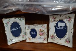Three Aynsley Pottery Photo Frames