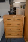 Oak Veneer Two over Three Bedroom Chest