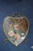 Hand Painted Mirrored Brass Fire Screen (AF)