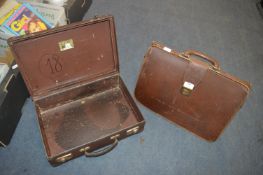 Vintage Globe Trotter Case plus a Leather Briefcas