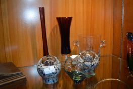 Decorative Crystal Glass Vases, etc.