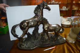Large Bronze Effect Study of a Mare & Foal