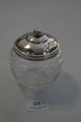 Cut Glass Pot with Sterling Silver Lid ~23g gross
