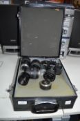 Centon DF300 Camera, Assorted Lenses, and a Case