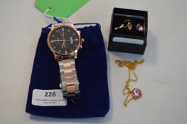 Vos HD Wristwatch plus Pendant and Clip-On Earring
