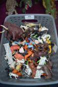 Plastic Dinosaurs and Vintage Farmyard Animals